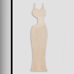 Savannah Morrow  Tiva Cream open back  Asymmetrical pima cotton l Knit Dress XL